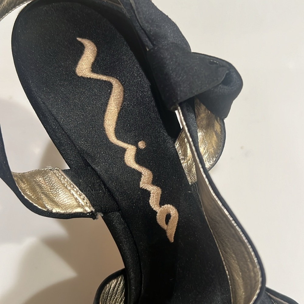NINA SLING BACK OPEN TOE HEELS - Picture 3 of 14